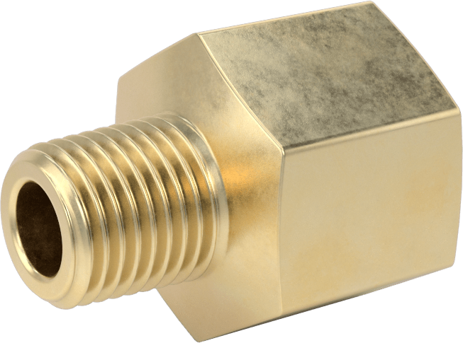 Orta Basınçlı Pirinç Dişli Boru Bağlantı Elemanı, Redüksiyon Adaptörü, 3/8 NPT Dişi x 1/4 BSPT Erkek