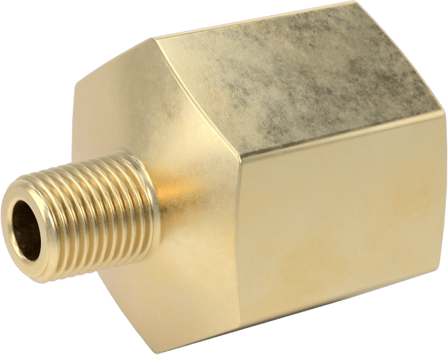 Orta Basınçlı Pirinç Dişli Boru Bağlantı Elemanı, Redüksiyon Adaptörü, 1/2 NPT Dişi x 1/8 BSPT Erkek