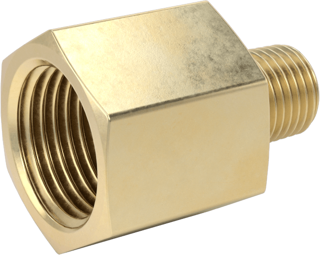 Orta Basınçlı Pirinç Dişli Boru Bağlantı Elemanı, Redüksiyon Adaptörü, 1/2 NPT Dişi x 1/4 BSPT Erkek