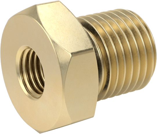 Orta Basınçlı Pirinç Dişli Boru Bağlantı Elemanı, Redüksiyon Adaptörü, 1/16 NPT Dişi x 1/4 BSPP Erkek