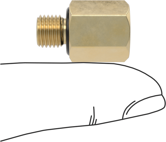 Orta Basınçlı Pirinç Dişli Boru Bağlantı Elemanı, Redüksiyon Adaptörü, 1/8 NPT Dişi x 1/16 BSPP Erkek