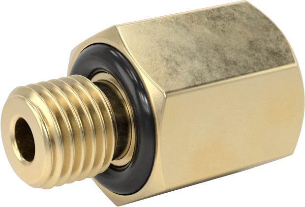 Orta Basınçlı Pirinç Dişli Boru Bağlantı Elemanı, Redüksiyon Adaptörü, 1/8 NPT Dişi x 1/16 BSPP Erkek