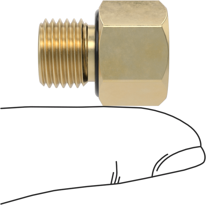 Orta Basınçlı Pirinç Dişli Boru Bağlantı Elemanı, Redüksiyon Adaptörü, 1/8 NPT Dişi x 1/4 BSPP Erkek
