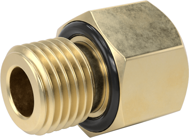 Orta Basınçlı Pirinç Dişli Boru Bağlantı Elemanı, Redüksiyon Adaptörü, 1/8 NPT Dişi x 1/4 BSPP Erkek