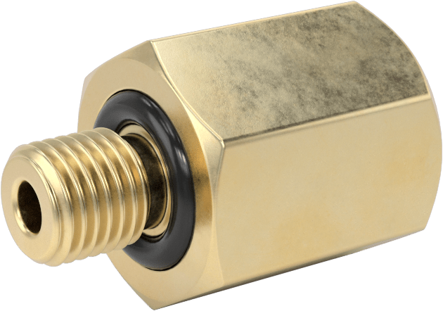 Orta Basınçlı Pirinç Dişli Boru Bağlantı Elemanı, Redüksiyon Adaptörü, 1/4 NPT Dişi x 1/16 BSPP Erkek