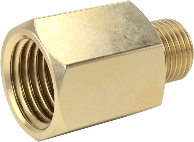 Orta Basınçlı Pirinç Dişli Boru Bağlantı Elemanı, Redüksiyon Adaptörü, 1/4 NPT Dişi x 1/8 BSPP Erkek