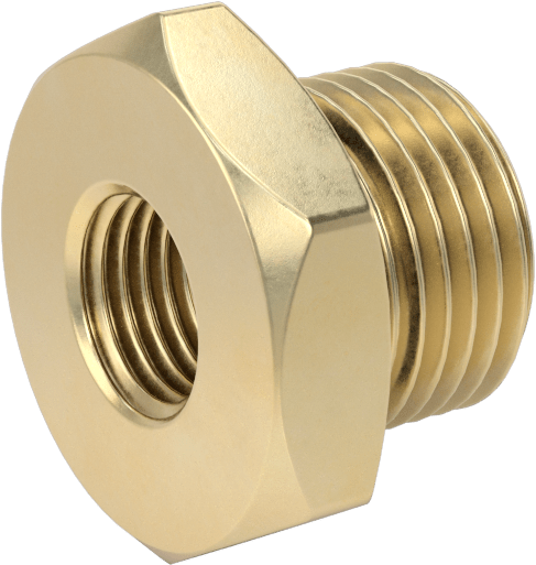 Orta Basınçlı Pirinç Dişli Boru Bağlantı Elemanı, Redüksiyon Adaptörü, 1/4 NPT Dişi x 1/2 BSPP Erkek