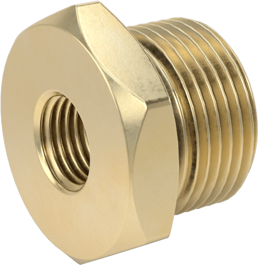 Orta Basınçlı Pirinç Dişli Boru Bağlantı Elemanı, Redüksiyon Adaptörü, 1/4 NPT Dişi x 3/4 BSPP Erkek