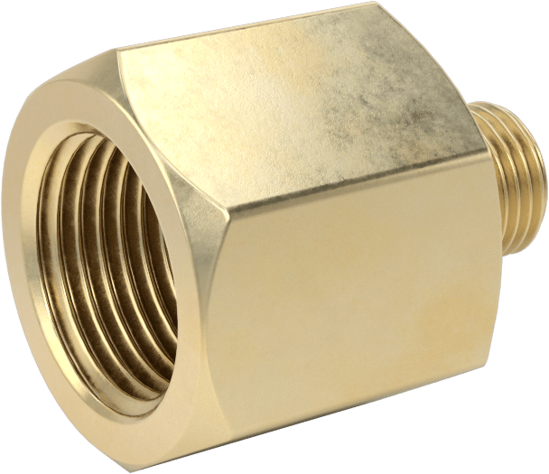 Orta Basınçlı Pirinç Dişli Boru Bağlantı Elemanı, Redüksiyon Adaptörü, 3/8 NPT Dişi x 1/8 BSPP Erkek