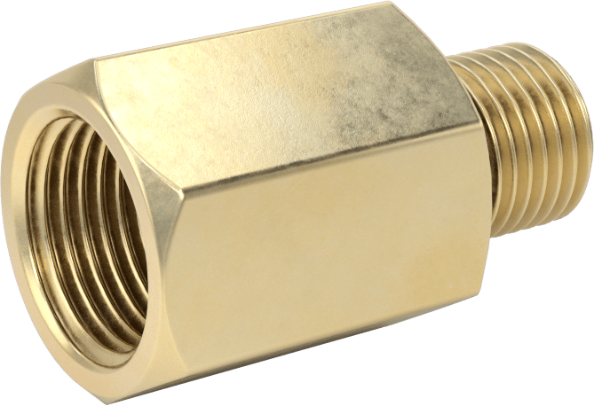Orta Basınçlı Pirinç Dişli Boru Bağlantı Elemanı, Redüksiyon Adaptörü, 3/8 NPT Dişi x 1/4 BSPP Erkek