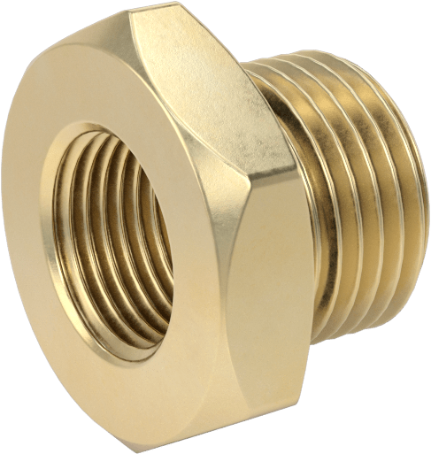 Orta Basınçlı Pirinç Dişli Boru Bağlantı Elemanı, Redüksiyon Adaptörü, 3/8 NPT Dişi x 1/2 BSPP Erkek