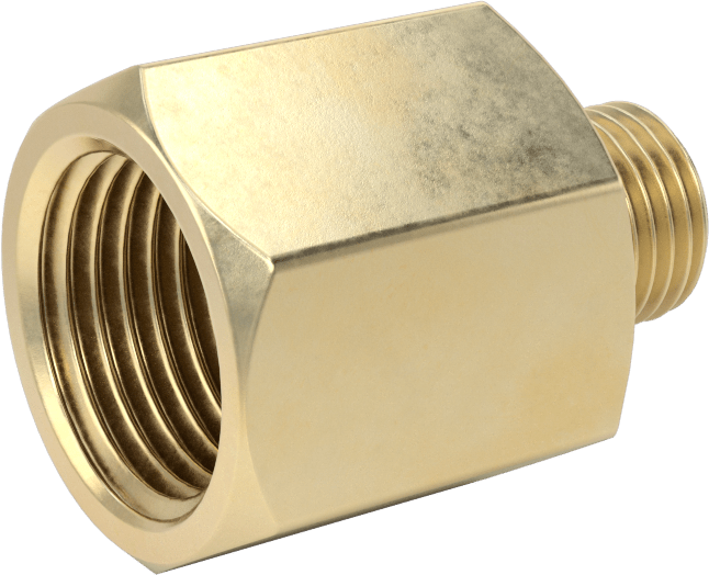 Orta Basınçlı Pirinç Dişli Boru Bağlantı Elemanı, Redüksiyon Adaptörü, 1/2 NPT Dişi x 1/4 BSPP Erkek