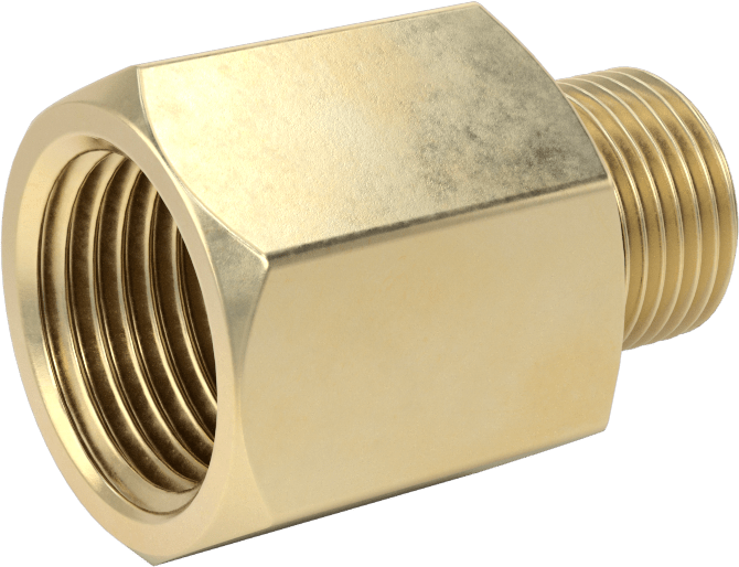 Orta Basınçlı Pirinç Dişli Boru Bağlantı Elemanı, Redüksiyon Adaptörü, 1/2 NPT Dişi x 3/8 BSPP Erkek