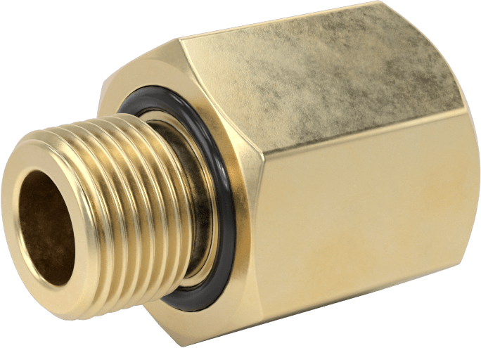 Orta Basınçlı Pirinç Dişli Boru Bağlantı Elemanı, Redüksiyon Adaptörü, 1/2 NPT Dişi x 3/8 BSPP Erkek