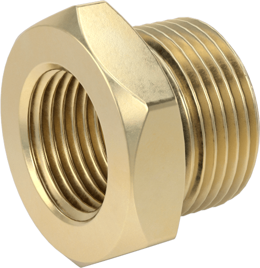 Orta Basınçlı Pirinç Dişli Boru Bağlantı Elemanı, Redüksiyon Adaptörü, 1/2 NPT Dişi x 3/4 BSPP Erkek