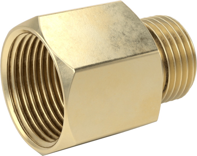 Orta Basınçlı Pirinç Dişli Boru Bağlantı Elemanı, Redüksiyon Adaptörü, 3/4 NPT Dişi x 1/2 BSPP Erkek