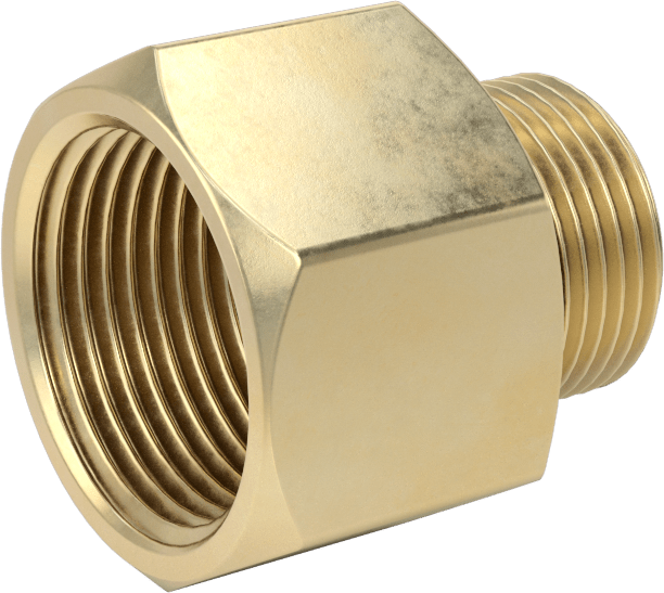 Orta Basınçlı Pirinç Dişli Boru Bağlantı Elemanı, Redüksiyon Adaptörü, 1 NPT Dişi x 3/4 BSPP Erkek