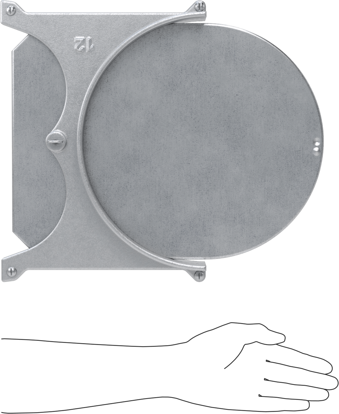 Galvanizli Çelik Kayanlı Kolay Kurulumlu Patlama Kapısı, Kanal Boyutu 12, 13-3/4“ Genişlik x 19-3/4” Yükseklik Toplam