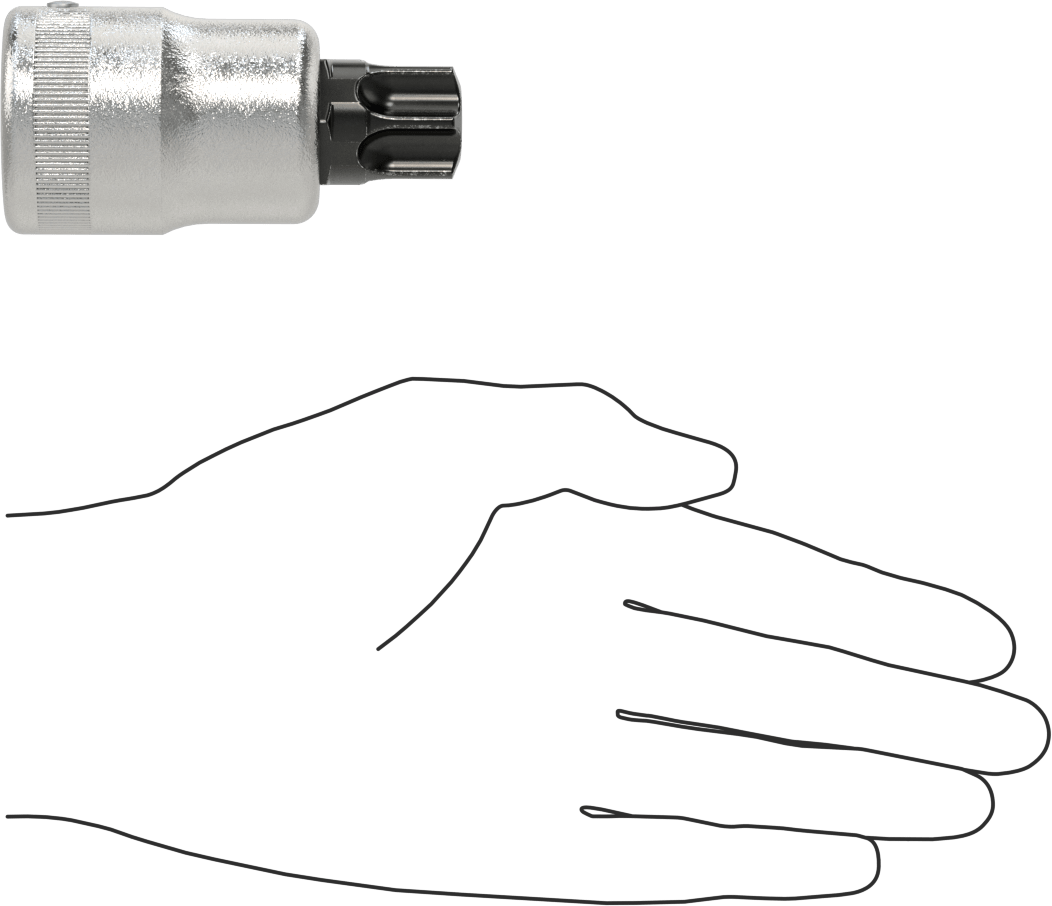 Torx Uç Soketi, 3/4" Kare Tahrik, T100 Boyutu, 3-3/16" Uzunluk