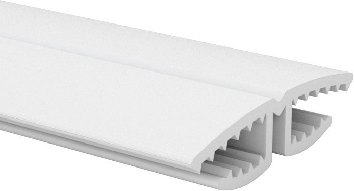 Kaydırmalı Piyano Menteşesi, 1/8" Panel Kalınlığı için, Polipropilen, 1-3/16" Toplam Genişlik, Beyaz