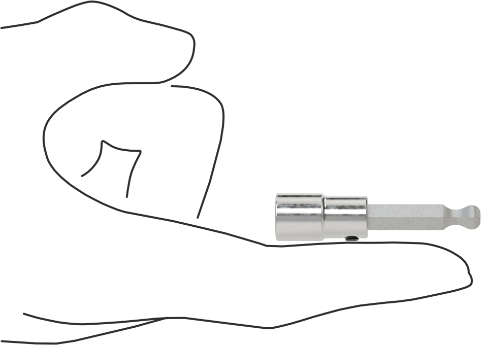 Bilyalı Uçlu Altıgen Uç Soketi, 1/4" Kare Tahrik, 6 mm Tahrik Boyutu