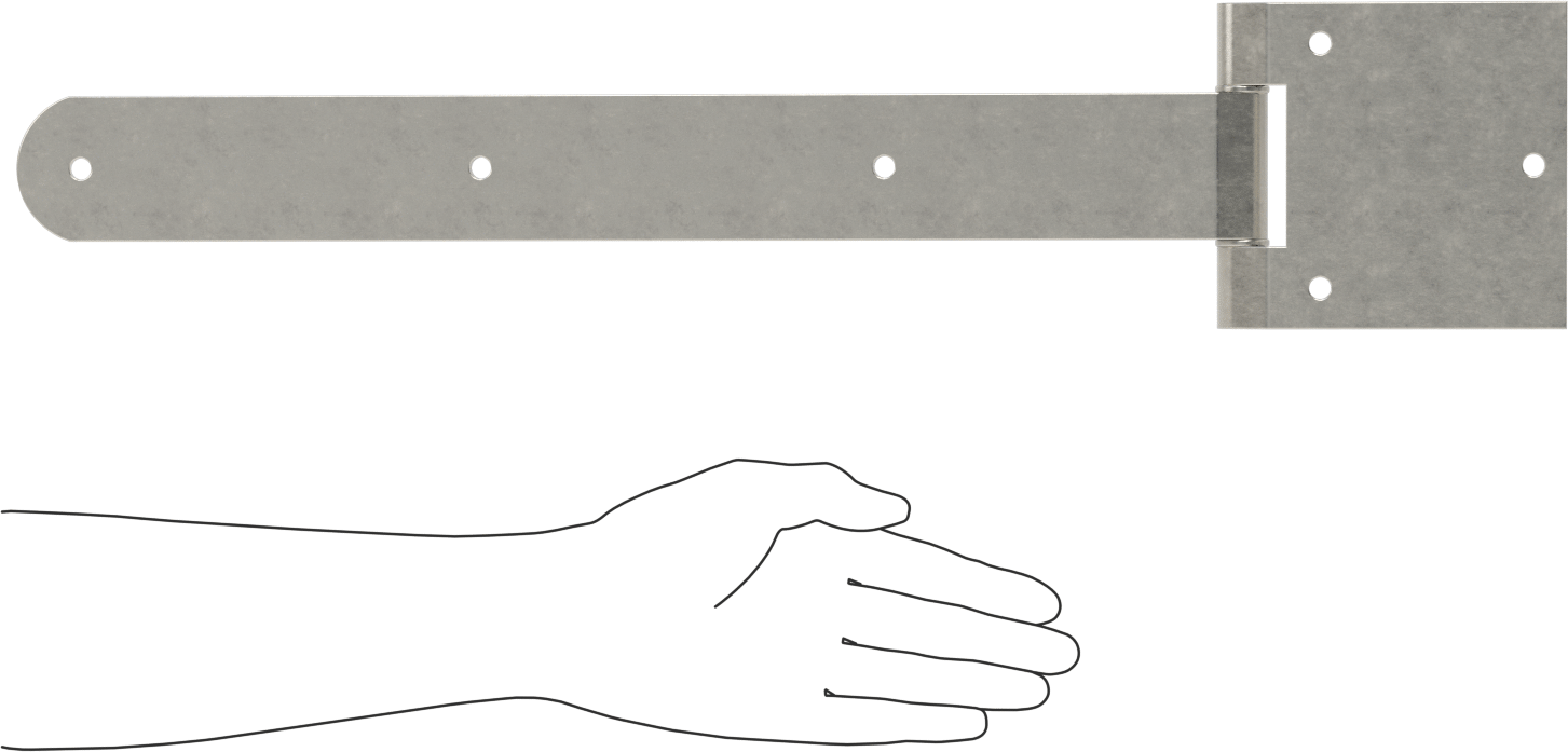 Ağır Hizmet Tipi Kayış Menteşesi, 304 Paslanmaz Çelik, 2-1/4“ x 19” Kapı Kanadı