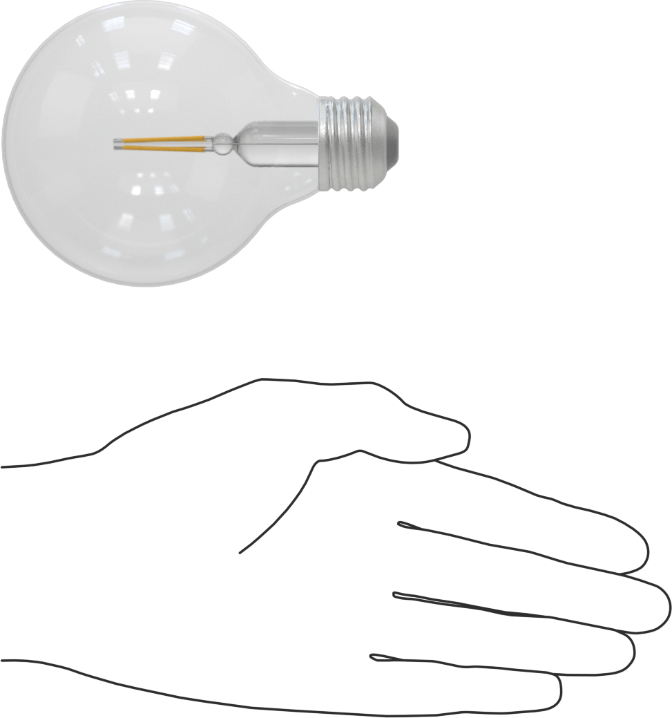 Vidalı Orta Boy Tabanlı Ampul, Küre, 60W Eşdeğer Akkor, LED, Kısılabilir, Şeffaf