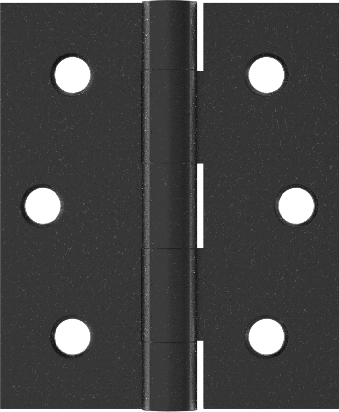 Delikli Yüzeye Montaj Menteşesi, Siyah Boyalı Çelik, Çıkarılabilir Pim, 3“ x 1-1/4” Kapı Kanadı