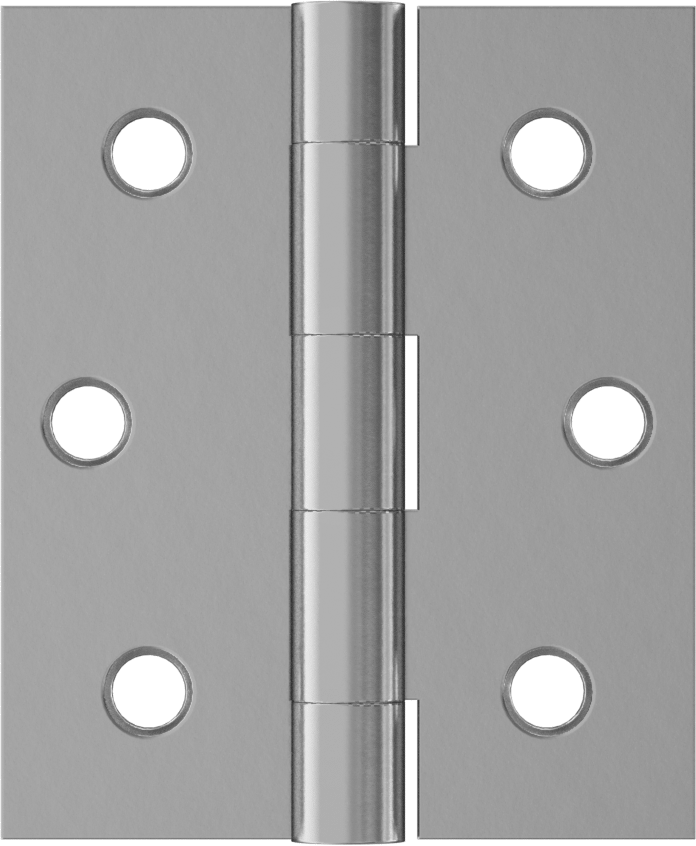 Delikli Yüzeye Montaj Menteşesi, Çinko Kaplı Çelik, Çıkarılabilir Pim, 3“ x 1-1/4” Kapı Kanadı