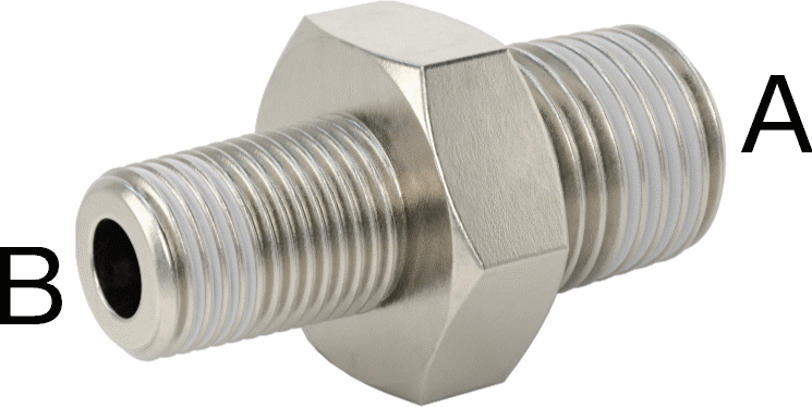 Sızdırmazlık Maddeli 304 Paslanmaz Çelik Redüktör, 1/4 x 1/8 NPT Erkek