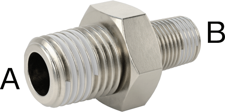 Sızdırmazlık Maddeli 304 Paslanmaz Çelik Redüktör, 1/4 x 1/8 NPT Erkek