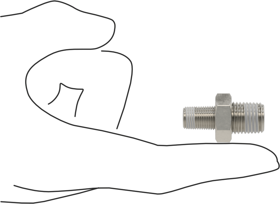 Sızdırmazlık Maddeli 304 Paslanmaz Çelik Redüktör, 1/4 x 1/8 NPT Erkek