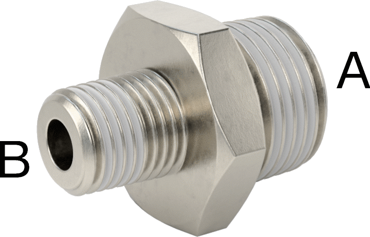 Sızdırmazlık Maddeli 304 Paslanmaz Çelik Redüktör, 1/2 x 1/4 NPT Erkek
