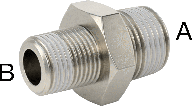 Sızdırmazlık Maddeli 304 Paslanmaz Çelik Redüktör, 1/2 x 3/8 NPT Erkek