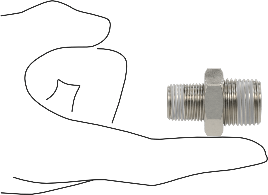 Sızdırmazlık Maddeli 304 Paslanmaz Çelik Redüktör, 1/2 x 3/8 NPT Erkek