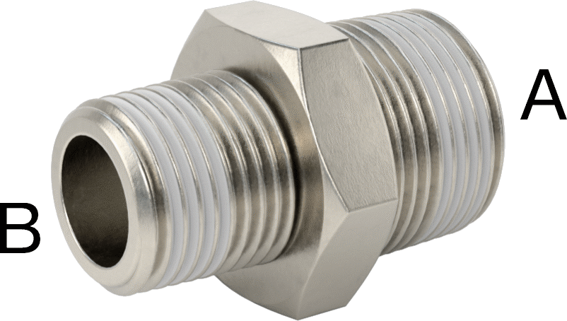Sızdırmazlık Maddeli 304 Paslanmaz Çelik Redüktör, 3/4 x 1/2 NPT Erkek