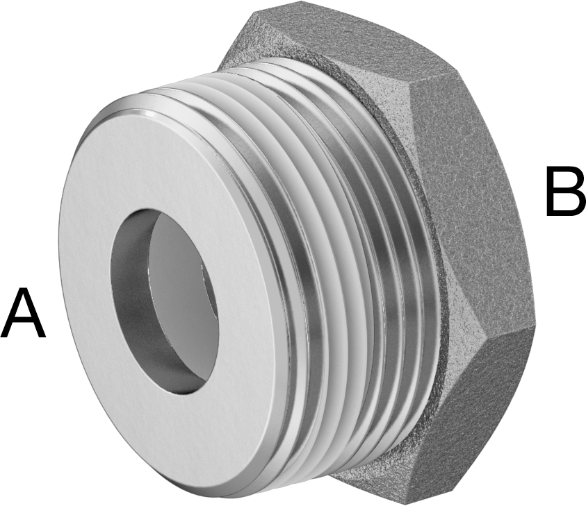 Sızdırmazlık Maddeli Düşük Basınçlı 316 Paslanmaz Çelik Boru Bağlantı Elemanı, Redüksiyon Adaptörü, 1-1/4 NPT Erkek x 1/2 NPT Dişi