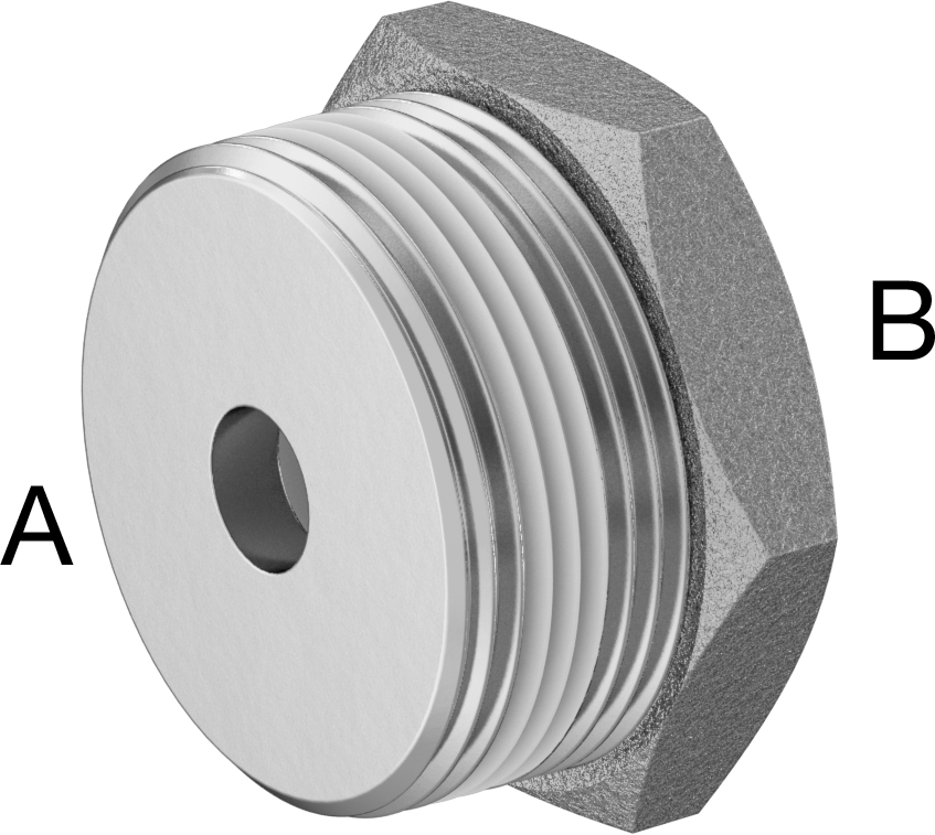Sızdırmazlık Maddeli Düşük Basınçlı 316 Paslanmaz Çelik Boru Bağlantı Elemanı, Redüksiyon Adaptörü, 1-1/2 NPT Erkek x 1/4 NPT Dişi