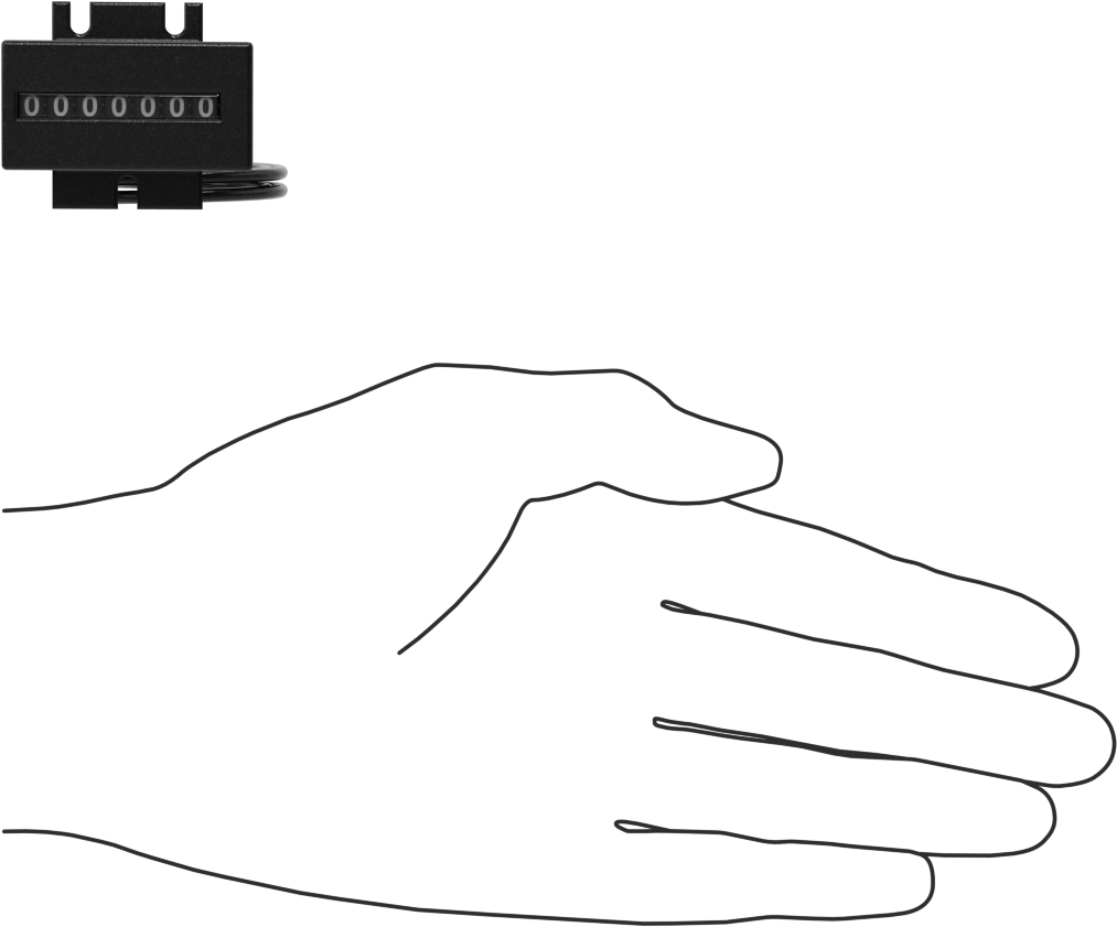 Elektrikle Çalışan Sayaç, Yüzeye Montaj, 1,4 inç x 1,6 inç x 1,7 inç Toplam, 12V DC