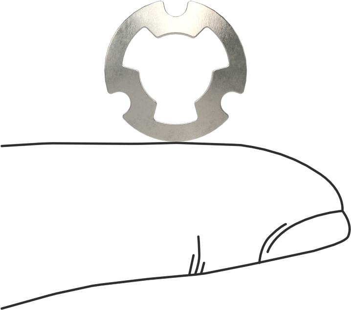 Çentikli Disk Yay, 5/16" Mil Çapı için, 0,0180 inç Kalınlık