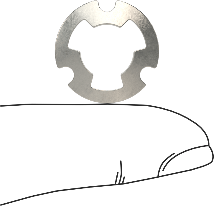 Çentikli Disk Yay, 3/8" Mil Çapı, 0,0220" Kalınlık