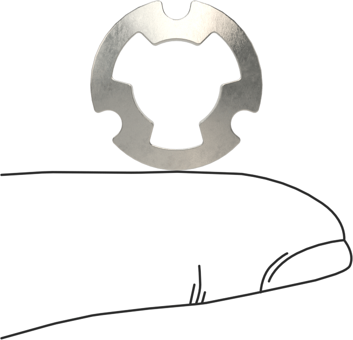 Çentikli Disk Yay, 3/8" Mil Çapı, 0,0260" Kalınlık