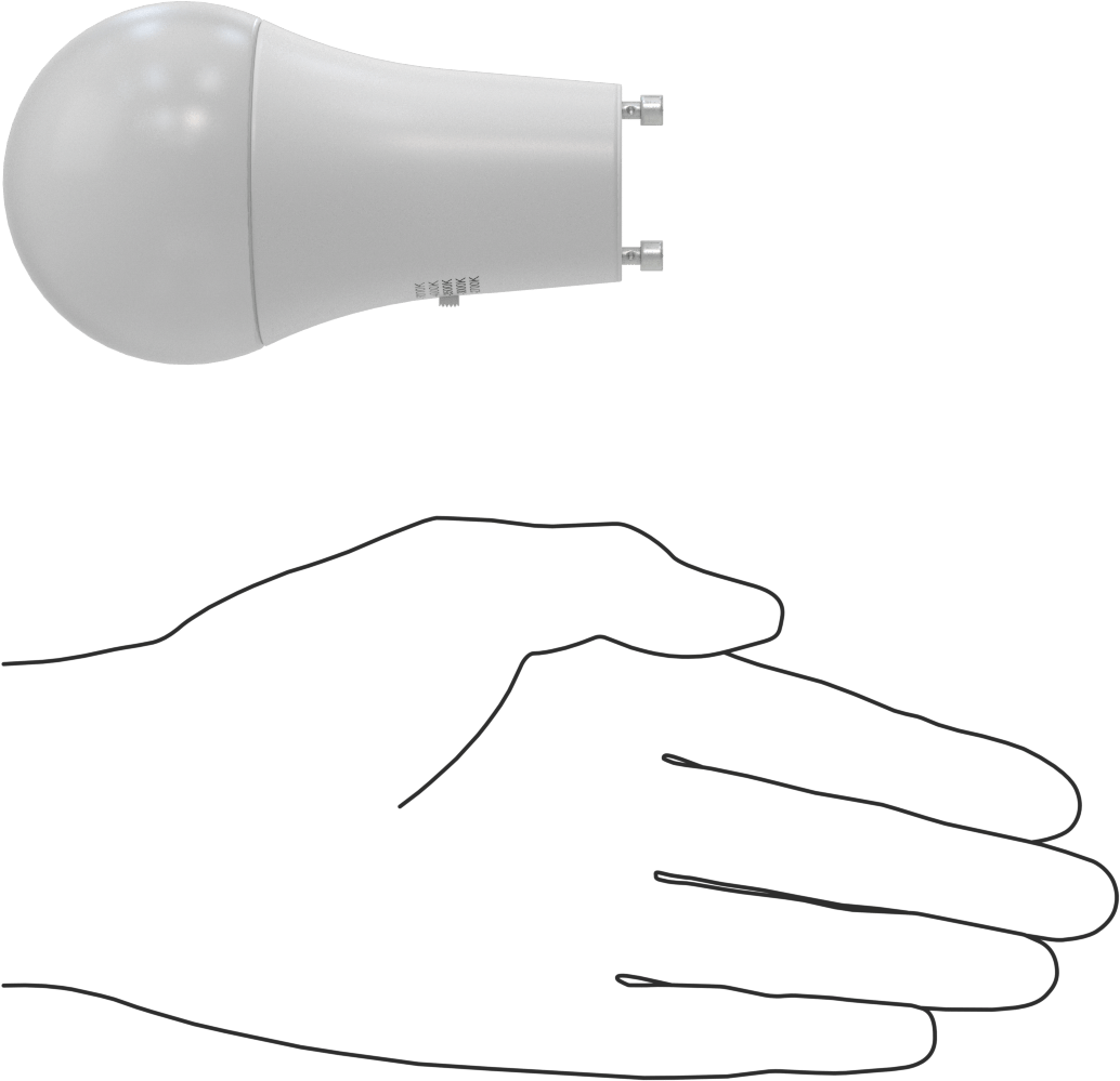 Bükümlü Kilitli Tabanlı Ampul, 60W Eşdeğer Akkor, Kısılabilir, 800 Lumens