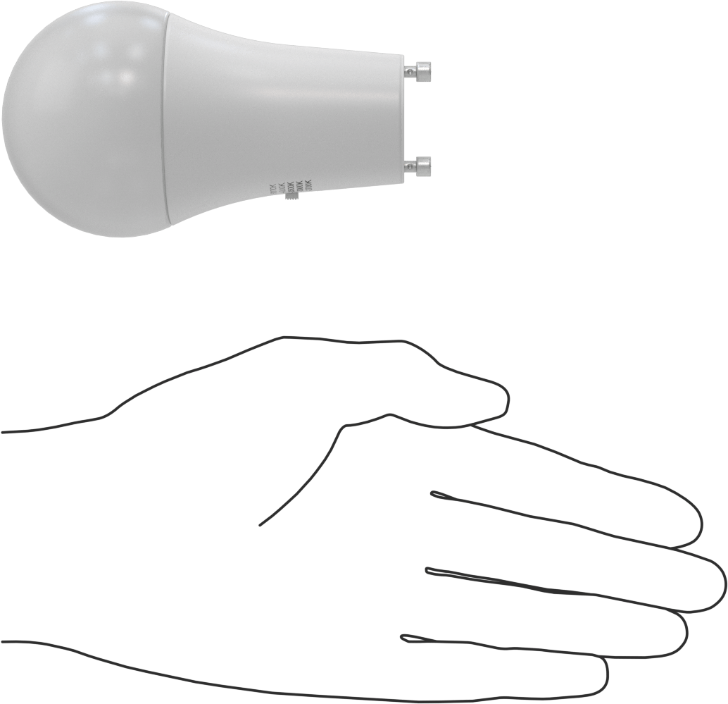 Bükümlü Kilitli Tabanlı Ampul, 60W Eşdeğer Akkor, Kısılabilir, 800 Lumens