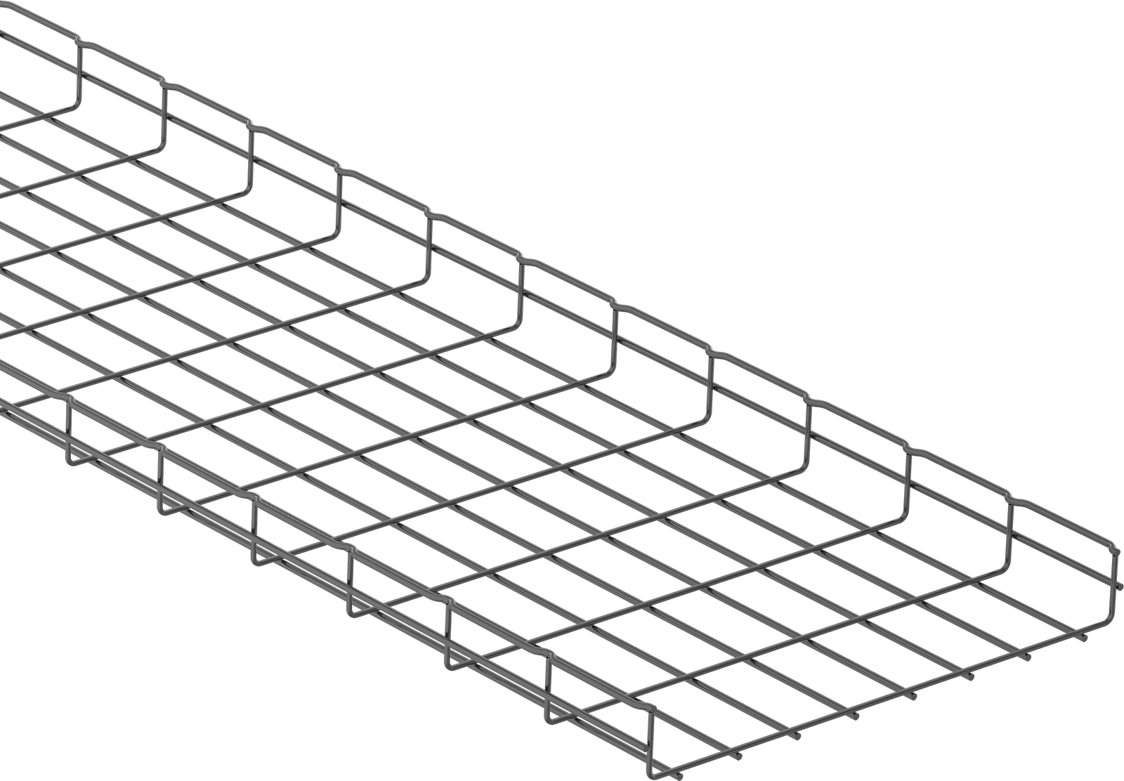 Şekillendirilebilir Kablo ve Hortum Tepsisi, Boyalı Çelik, 118" Uzunluk, 16" Genişlik, 2" Derinlik