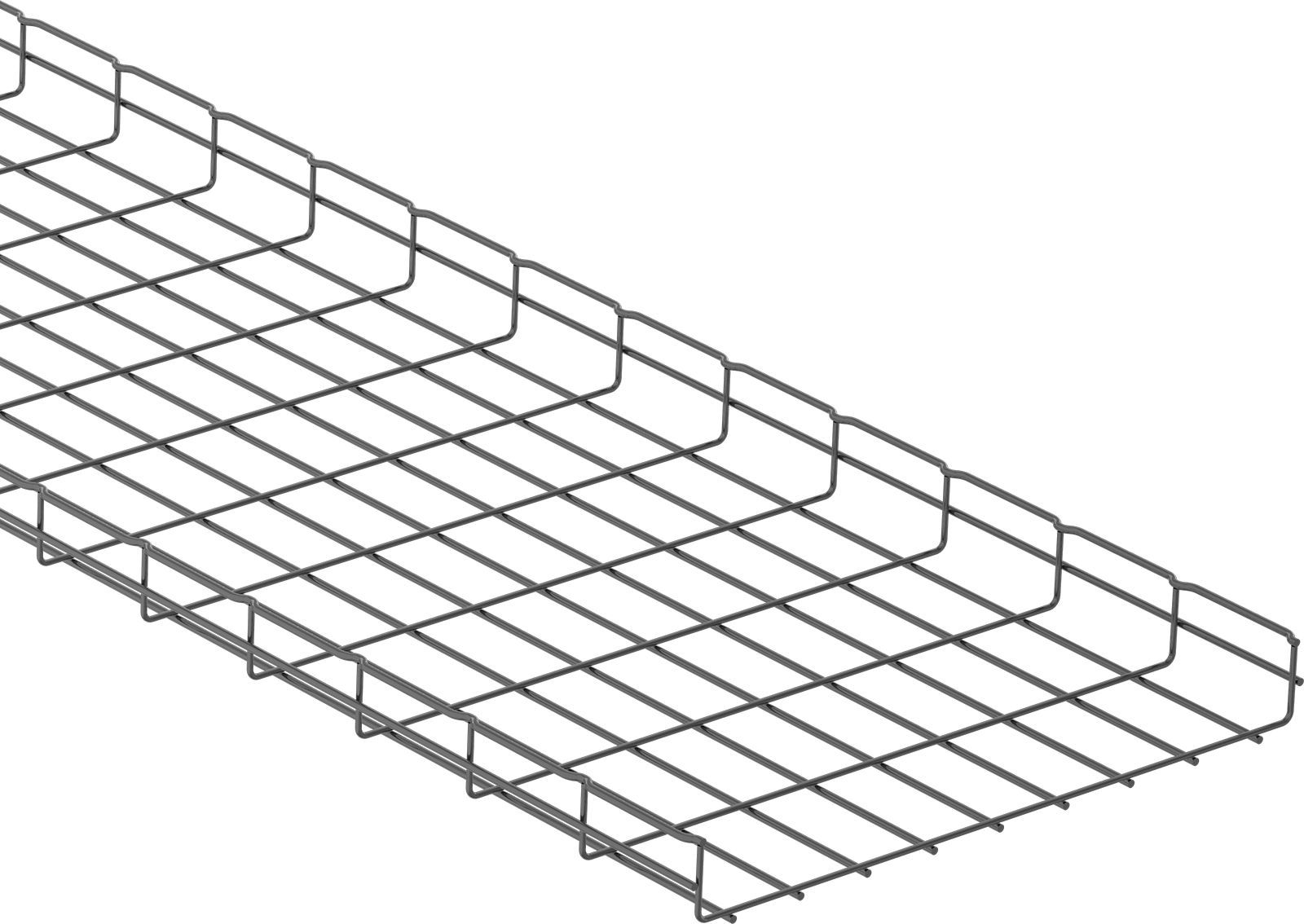 Şekillendirilebilir Kablo ve Hortum Tepsisi, Boyalı Çelik, 118" Uzunluk, 18" Genişlik, 2" Derinlik