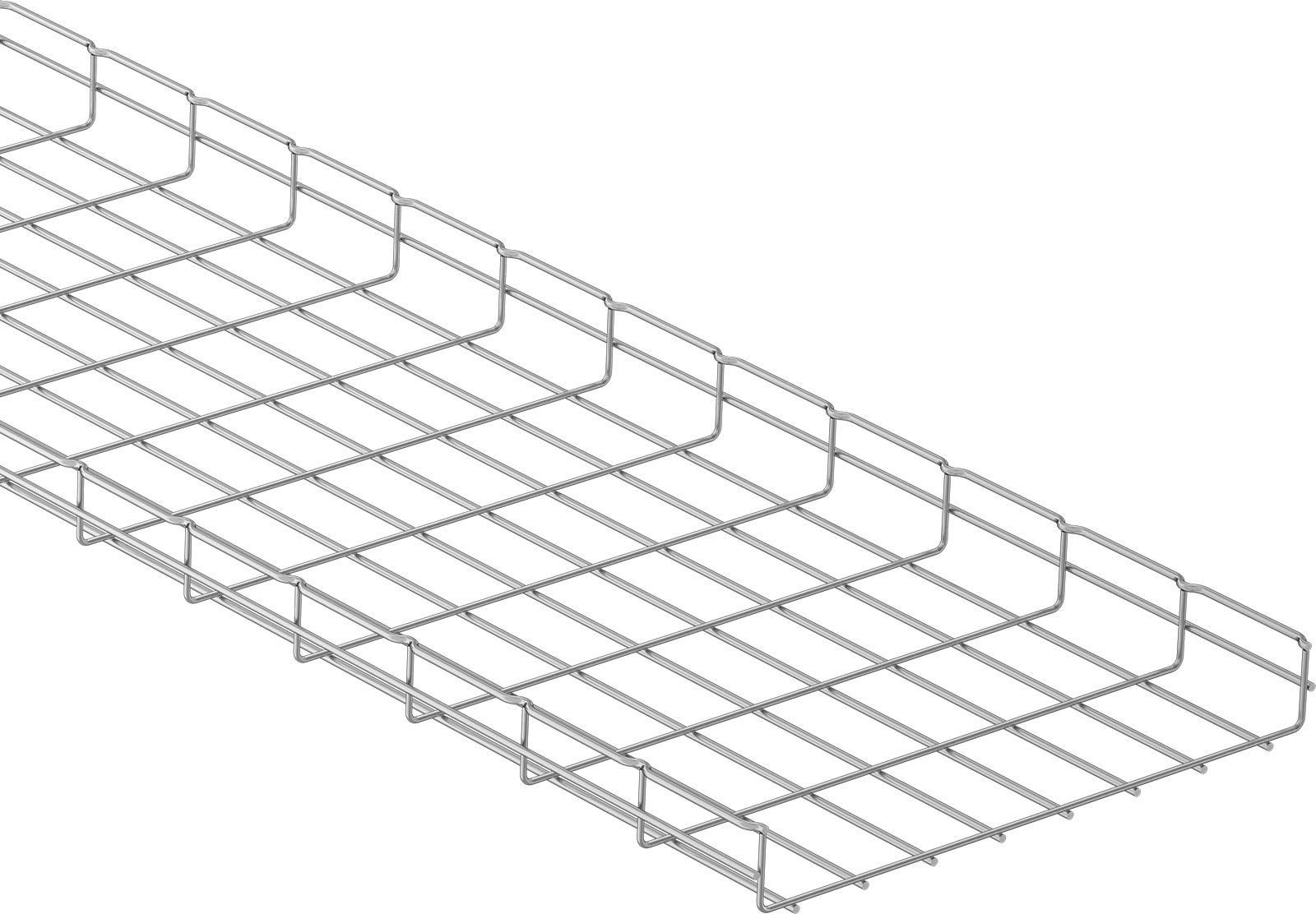 Şekillendirilebilir Kablo ve Hortum Tepsisi, Çinko Kaplı Çelik, 10 Fit Uzunluk, 16" Genişlik, 2" Derinlik