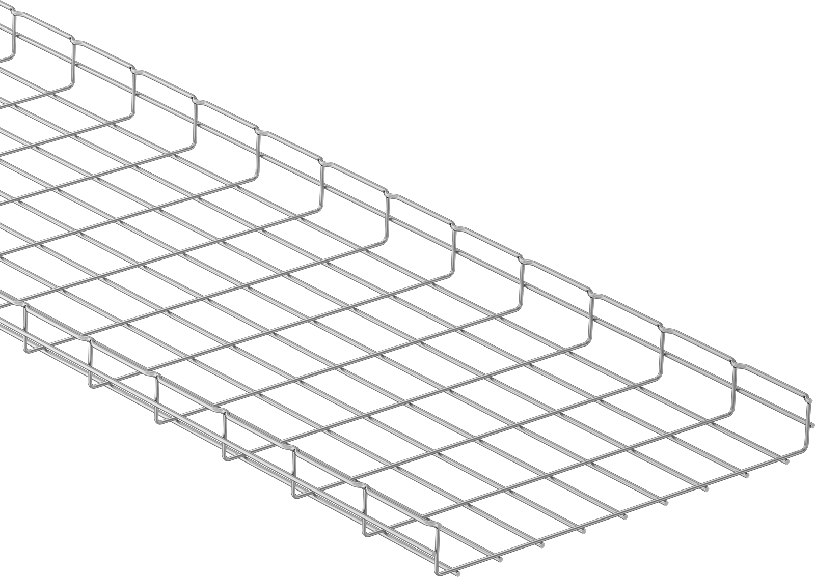 Şekillendirilebilir Kablo ve Hortum Tepsisi, Çinko Kaplı Çelik, 10 Fit Uzunluk, 18" Genişlik, 2" Derinlik