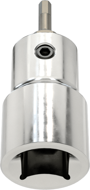 Kurcalamaya Dayanıklı Altıgen Uçlu Soket, 3/8" Kare Tahrik, 2,5 mm Boyut, 1-3/4" Toplam Uzunluk