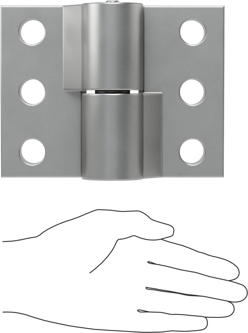 Ayarlanabilir Ağır Hizmet Menteşesi, Delikli Paslanmaz Çelik, 5“ x 3-1/4” Kapı Kanadı, Sol Yan Kapı Montajı